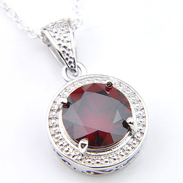 

luckyshine 12 piece vintage round peridot citrine blue z gems silver necklaces for women mother gift pendants 7 color