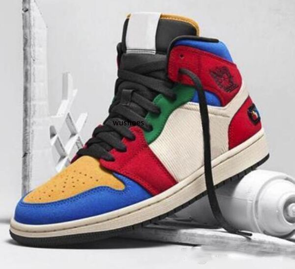 

1s mid x clot slik basketball shoes grey white athletic men women designer sneakers racer casual trainers trending sport shoes, Black