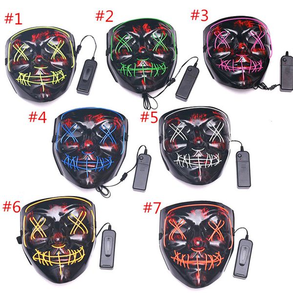 

halloween mask cosplay party costume fluorescent dance luminous masks ghost dance with flashing blood horror thriller led mask 2020