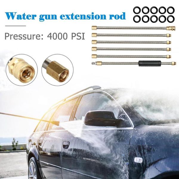

6pcs/set 15 inch pressure washer extension wand set 1/4 quick connect lance car wash garden watering spray sprinkler cleaning