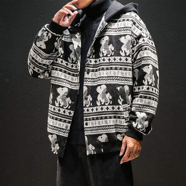 

print bomber jacket men fashions hip hop streetwear nice punk autumn spring oversize jacket, Black;brown