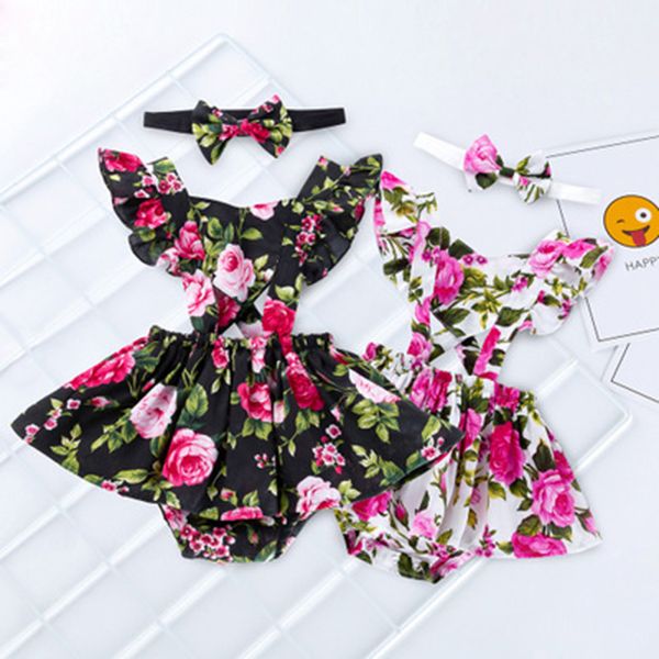 Recém-nascidos Crianças bebé irmã combinando roupas de verão ruffle manga tops cinta arco floral shorts headband 3 pcs conjuntos de roupas 0-4Y