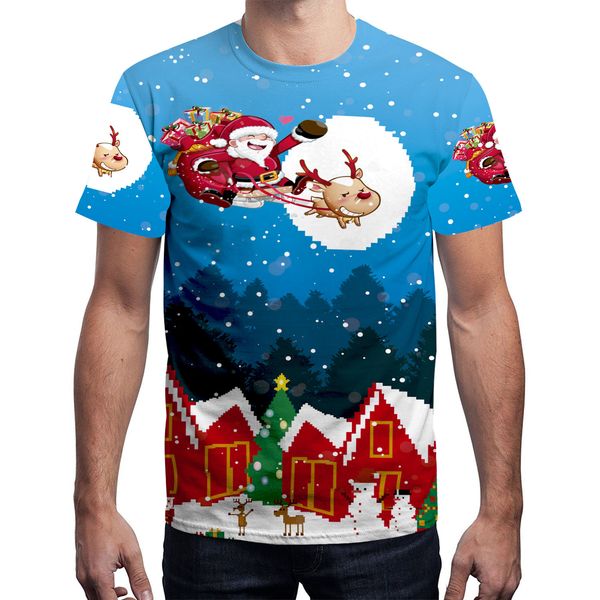 

boy christmas clothes new santa ready for christmas youth short sleeve t-shirt christmas event party costume, White