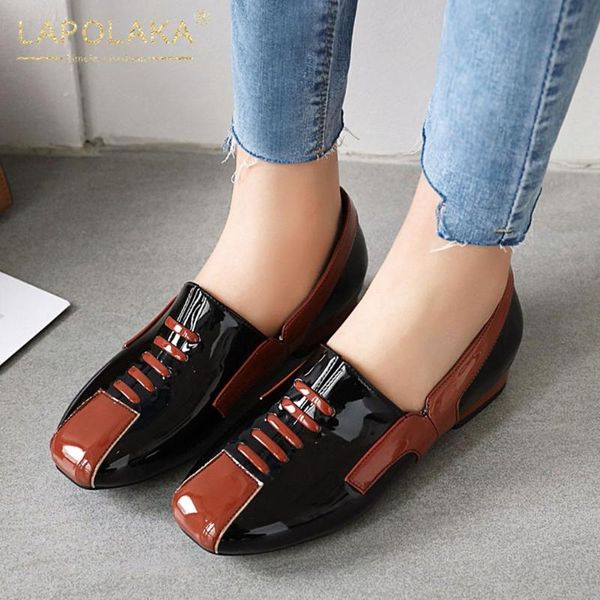 

lapolaka new design 2020 plus size 50 square heels mix color shoes woman pumps female spring/autumn office lady pumps women, Black