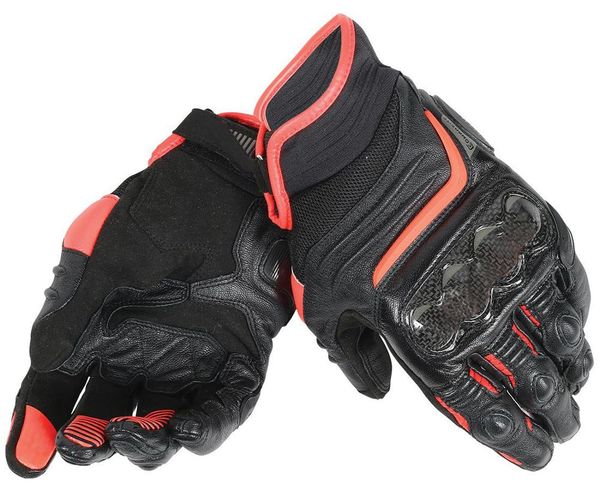 

dain motorcycle mtb bike riding leather short gloves motorsports black orange glove