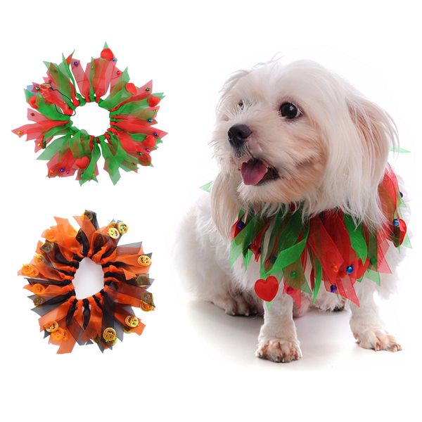 

рождество pet ошейник шея собака xmas тыква белл ошейники красочные ленты для фестиваля косплей костюма животных поставщиков