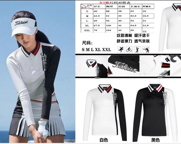 

golf long sleeve shirt women auumn golf clothing wen, Black;blue