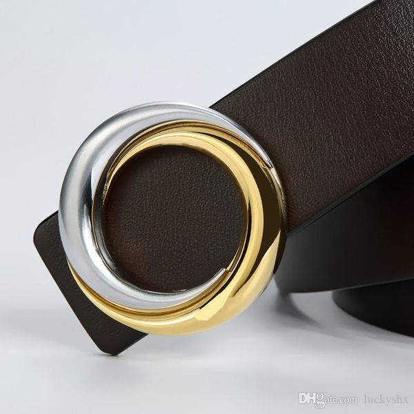 

new men belts alloy head layer cowhide business fashion genuine leather belt pure copper buckle round smooth buckle strap, Black;brown