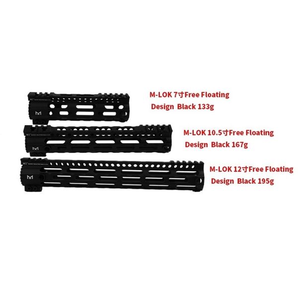 

7'' 9'' 12'' kublai M4 Ultra lightweight Free Float MI Handguard Tactical Picatinny Rail Base Forend Scope Mount M-LOK