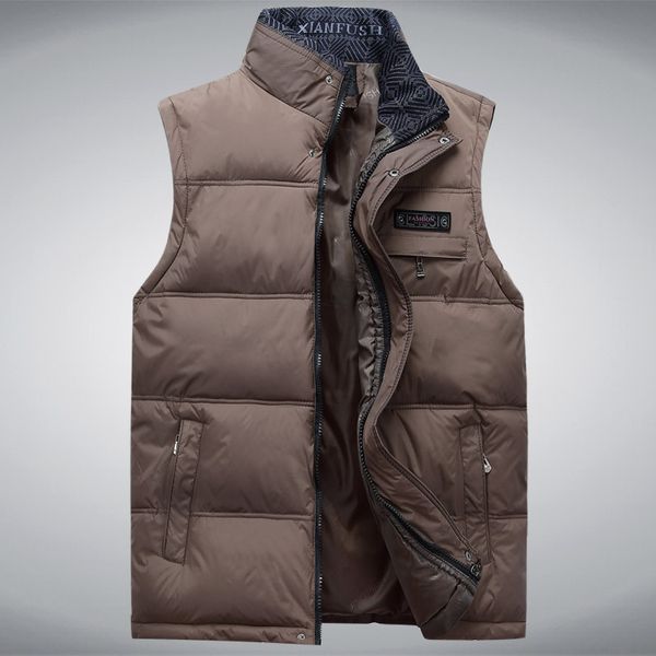 

new men vest winter jackets thick vests man sleeveless coats jacket male warm waistcoat men gilet veste hommes, Black;white