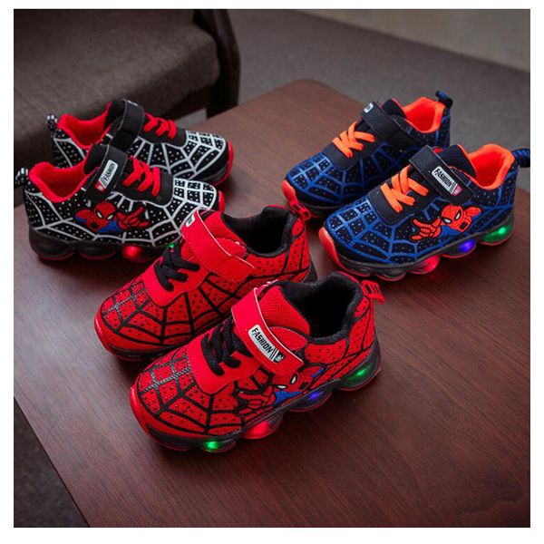 

обувь для детей luminous кроссовки марка mesh обувь дети светодиодный проблесковый ботинок младенца вскользь ботинок, Black;red