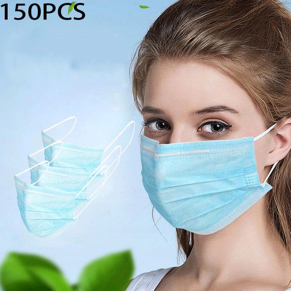 

150 pcs/set disposable anti-dust breathable 3-layered masks dental earloop smell bacteria proof anti virus mask mouth mascaras