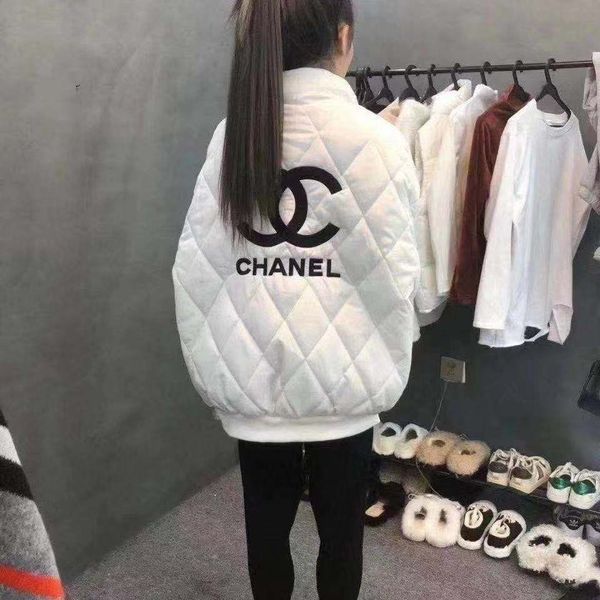 

2019 winter wear web celebrity on both sides of the same type of cotton-padded clothing embroidered cotton-padded clothing stand collar thic, Black;brown