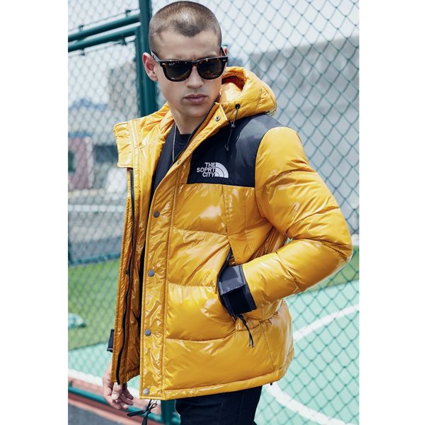 

мужские вниз парки взрыв мода толстые письмо вышивка повседневная пальто мужчины спортивные стили с длинным рукавом с капюшоном верхняя одеж, Black