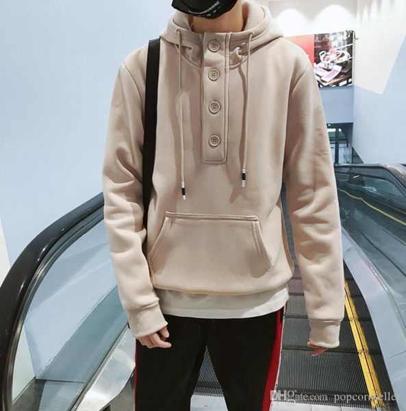 

solid color long sleeved 19ss designer mens hoodies fall autumn harajuku sweatshirts hooded, Black