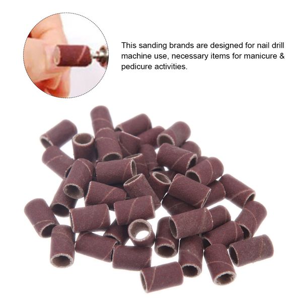 

100 pcs nail drill sanding bands grinding sand for manicure pedicure nail drill machine art tool 80# 120# 180# optional