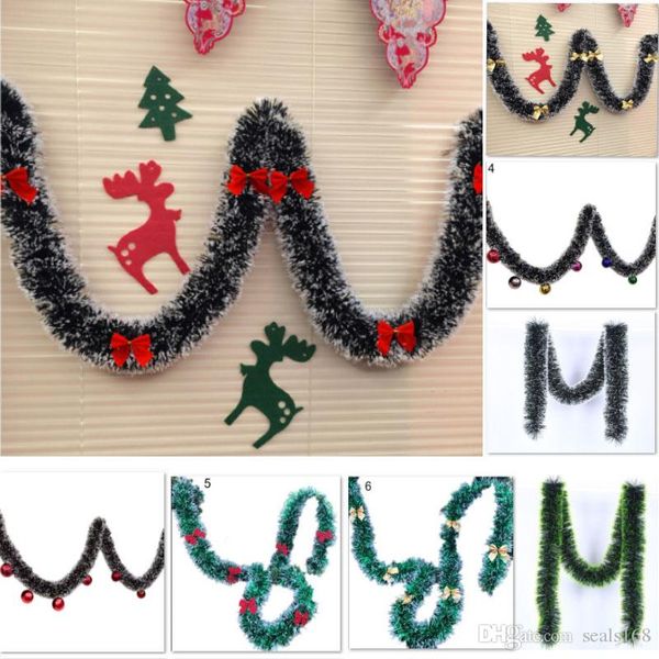 Diy decorações de natal festa barra topos fita flor decoração para casa para o natal floco de neve guirlanda enfeites de árvore de natal 2m xd21272