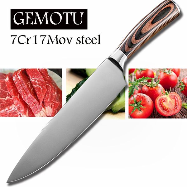 

8-дюймовый мясорубка 7cr17sharp кухонный нож роскошный кухонный нож цвет деревянной ручкой японская кухня суши ножи