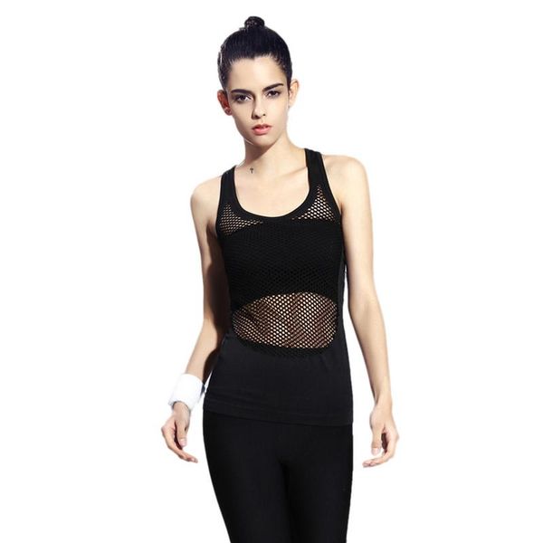 

sports quick drying run tank sleeveless vest for gym running fitness sling slim mesh tanks women sport tank top, Black;blue