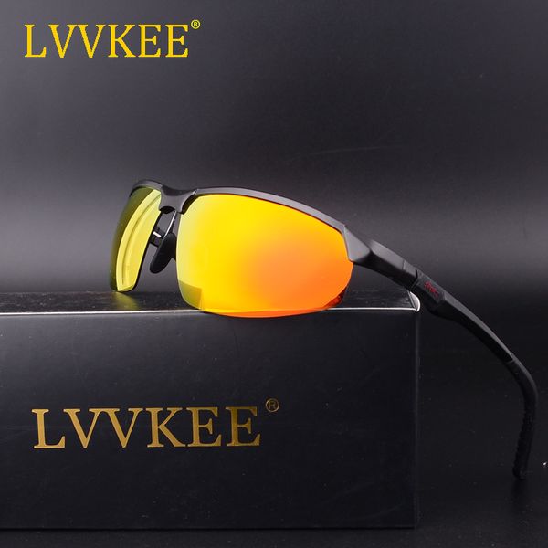 

lvvkee aluminum magnesium frame sunglass men polarized sunglasses male driving sun glasses uv400 gafas de sol, White;black