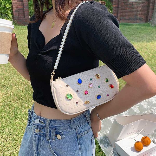 

новый оригинальный дизайн одежды подмышка мешок элегантный бриллиант жемчуг сцепления мешка плеча ширина 20 см высота 11см толщина 6 см