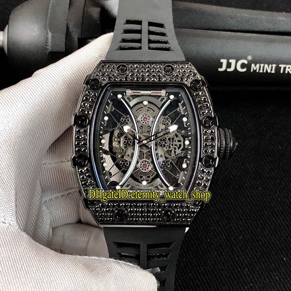 

лучшая версия rm 53-01 pablo mac donough skeleton dial black diamonds case miyota automatic rm53-01 мужские часы резиновые спортивные дизайн, Slivery;brown