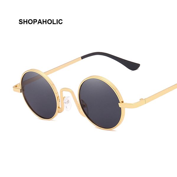 

metal steampunk sunglasses men women fashion round glasses brand design vintage sun glasses female eyewear shades, White;black