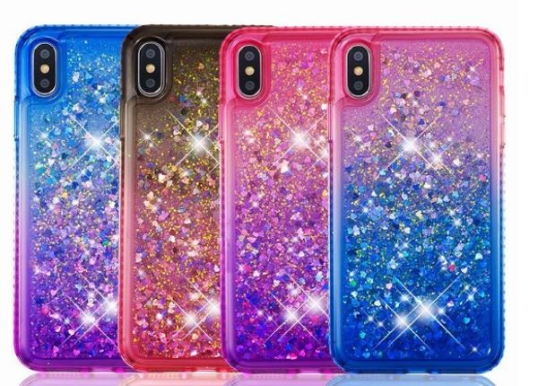 NEW FASHION Блеск Quicksand Liquid Floating Искорка Блестящая Bling Алмазная случаи телефона Для 11promax 7 х Samsung S8 хг