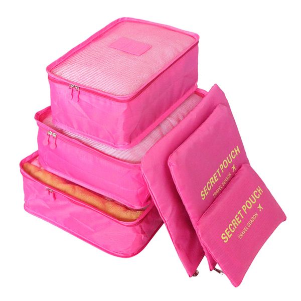 

laamei 6pcs/set clothes travel bag functional packing accessories luggage bags organizer high capacity mesh packing cubes