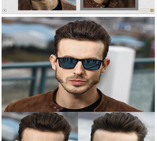 

2019 square polarized sunglasses men mirror driving retro sun glasses uv400 hd lunette de soleil homme qotqx