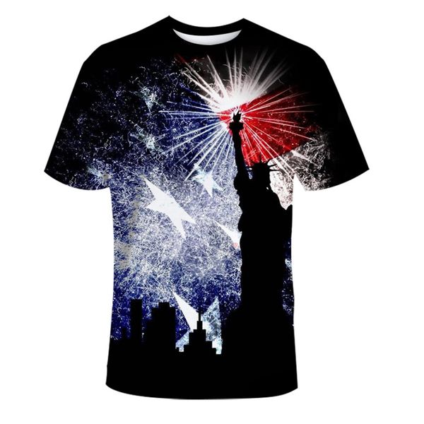 

sleeper #401 2019 new fashion lovers 3d printed casual sports independence day t-shirt short-sleeve blouse gifting, White;black