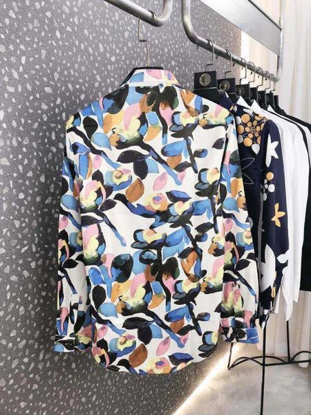 

ww0486 модные мужские рубашки 2020 взлетно посадочная полоса европейский дизайн партия стиль мужская одежда, White;black