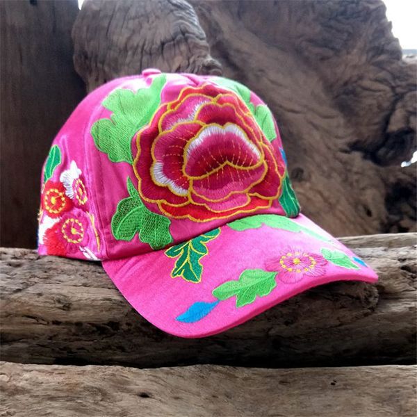 

2019 national wind embroidery flowers baseball cap adjustable snapback hats for women 115, Blue;gray