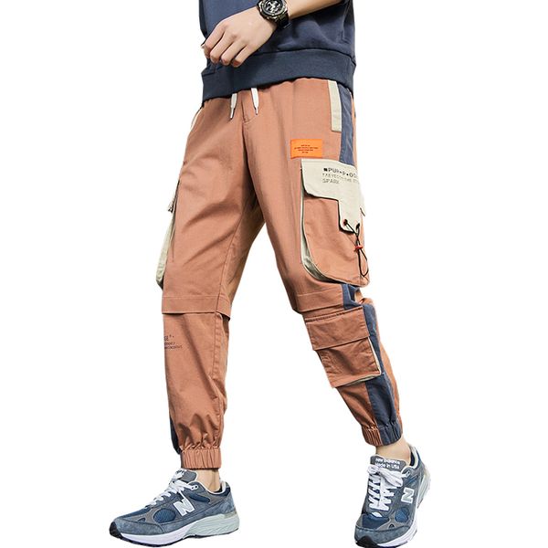 

2020 весна мужчина штаны хлопок кулиска joggers брюки голеностопной длина мужские повседневные брюки nxp10, Black