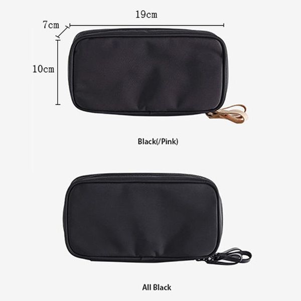 

washing double sides portable lipsticks toothbrush zipper closure storage nylon travel practical cosmetic bag