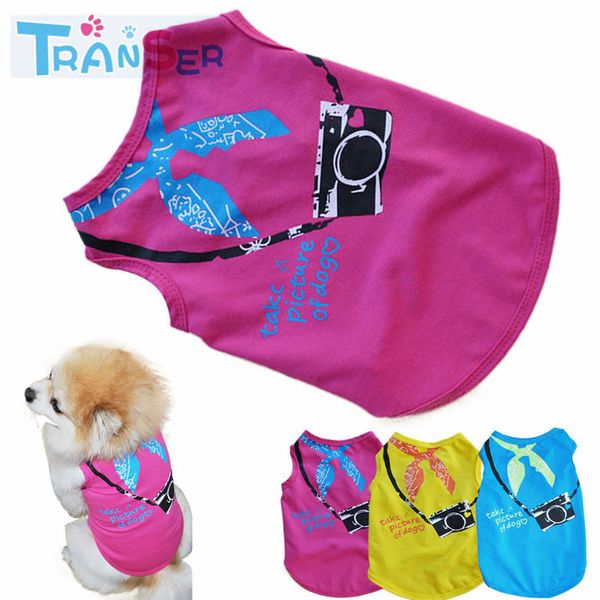 

трансер новые квалифицированные новое домашнее животное одежда маленькая собака рукавов с фотокамеры печать собака футболка жилет леверт гор