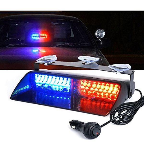 

car 16 led red/blue amber/white signal viper s2 strobe flash light dash emergency flashing windshield warning light 12v