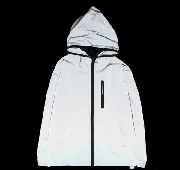 

spring/autumn men windbreaker 3m reflective jacket casual hip hop jackets and coats without any logos manteau, Black;brown