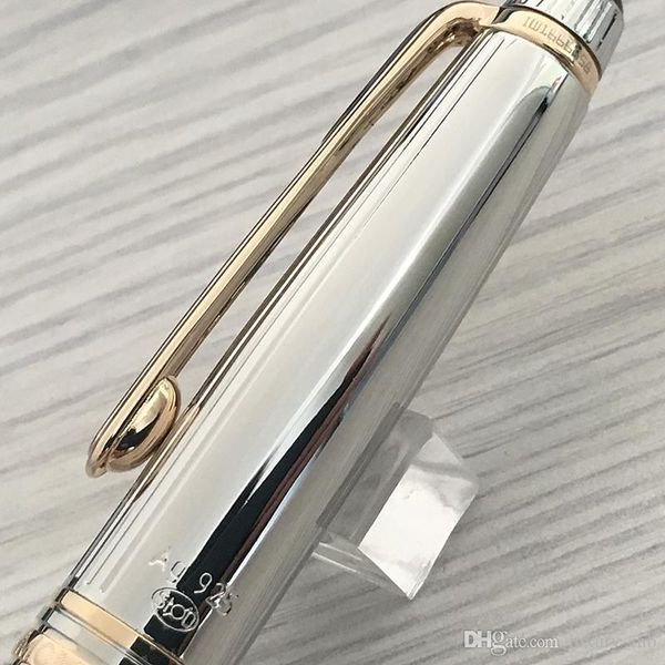 

grade mt pen meister silver lines metal ballpoint rollerball pen ag925 stationary supplies monte metal pen with serial numbers, Blue;orange