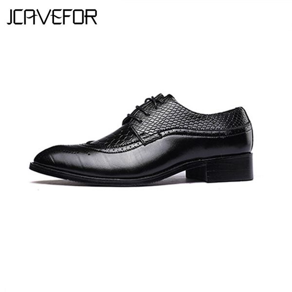 

lace up designer luxury men shoes fashion pu leather men dress shoes pointed toe bullock oxfords for, Black