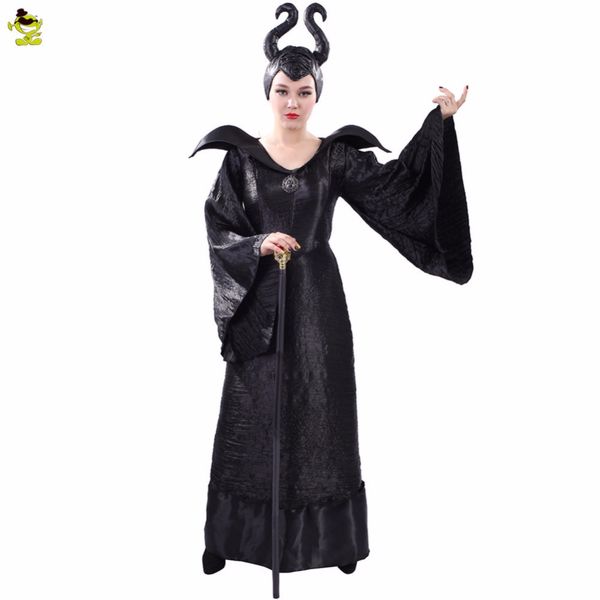 

women halloween cosplay witch maleficent costumes black halloween made maleficent cosplay suit sleeping curse dark witch costumes, Black;red
