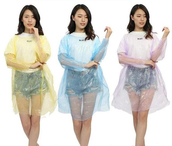 

fashion disposable pe raincoats poncho rainwear travel rain coat rain wear gifts mixed colors dhl 688