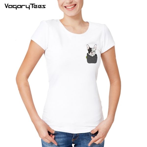 

funny middle finger boston terrier/frenchie/german shepherd/labrador retriever/chihuahua fu pocket t-shirts harajuku women tees y19072701, White
