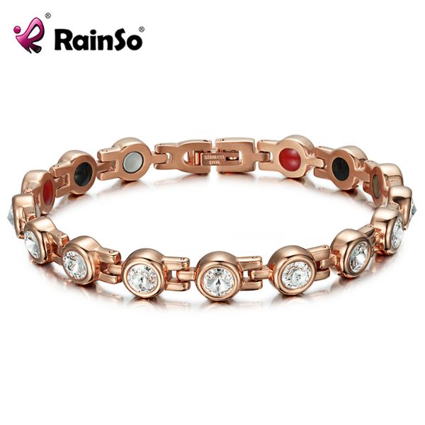 

rainso magnetic crystal bracelets & bangles rhinestone jewelry women accessories healthy bio energy hologram germanium bracelets j190703, Golden;silver