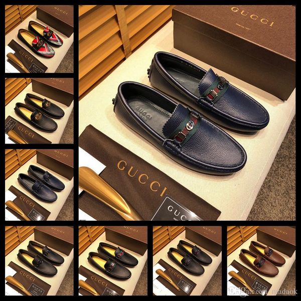 

21ss 2019 fashion brand mens black shoes luxury print male loafers italian dress casual flats shoes man party driving footwear black yetc6