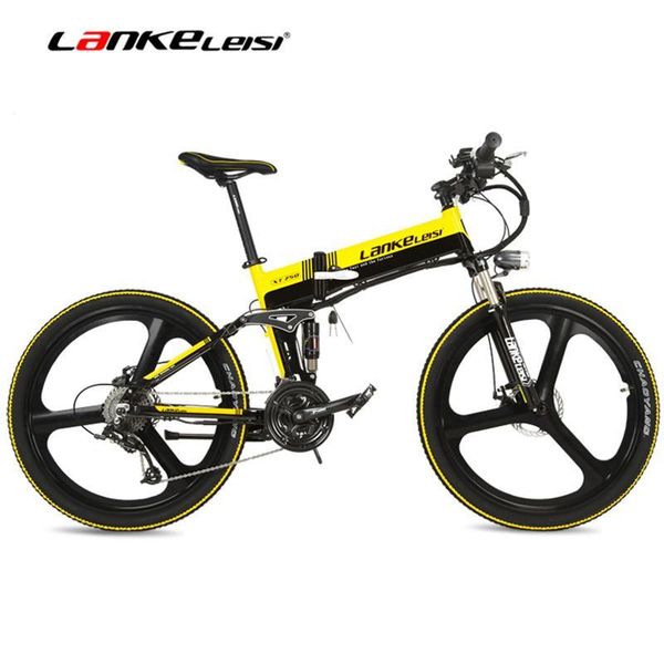 

xt750 прохладный высокое качество 26" складной электрический горный велосипед, принять 48v 10ah hidden литиевая батарея, скорость 25 ~ 35км, Silver;blue