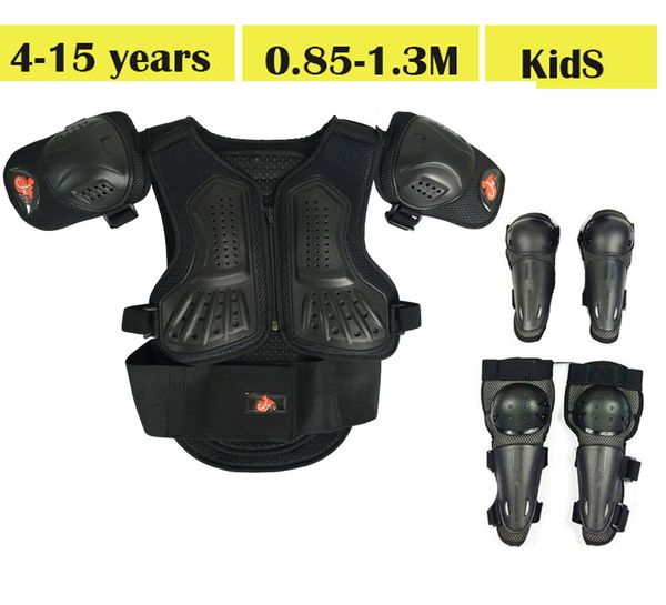 

universal for 4-15 years children kids motocross full body protect vest waistcoat riding cycling skating elbow knee armor, Black