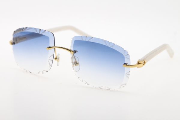 Designer Verkauf randloser Brillen Diamantschliff Mode Marmor Azteken Arme Sonnenbrille 3524012-B Metallbrillen männlich und weiblich UV400