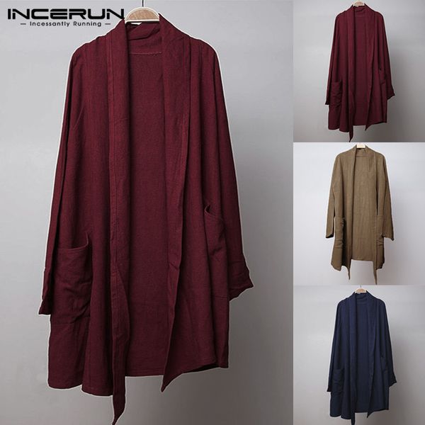 

hiphop men's trench cardigan long sleeve outwear cardigan cloak irregular hem loose pockets hombre coat casual jackets masculino, Tan;black