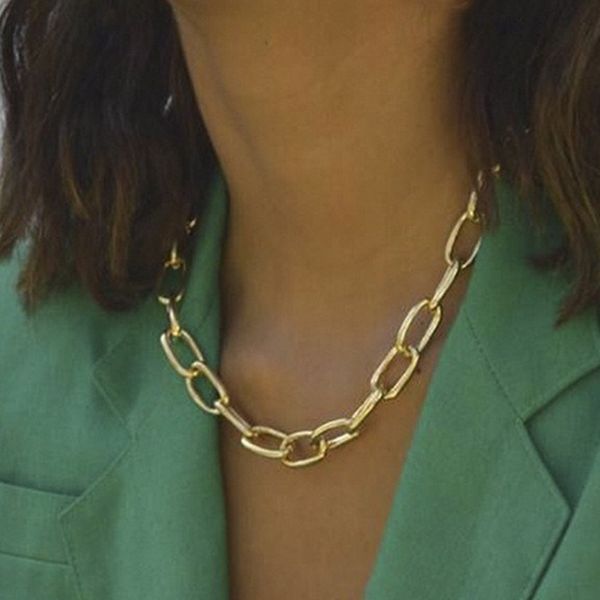 Простой стиль Vintage цепи ожерелье женщин ключицы цепи ожерелье ювелирные изделия золото серебро Модные аксессуары Оптовая цена
